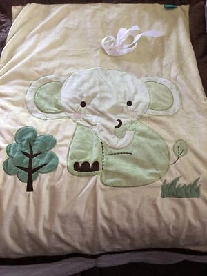 Tiddliwinks Elephant & Tree Green & Brown Plush Baby Boy or Girl Blanket NWOT - Image 1 of 4