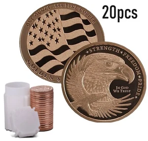 20 x 1oz Copper Rounds Eagle USA Flag Golden State Mint Coins Fine 999 Bullion - Picture 1 of 9