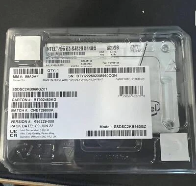 Intel 960GB S4520 SSD 6Gb/s 2,5" SATA III SSDSC2KB960GZ01 Solid State Drive - Image 1 of 3