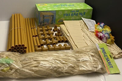 Table Top Tiki Bar Hut 52x53x23 With Table Skirt 9 Ft Luau Tropical Pool Party - Image 1 of 4