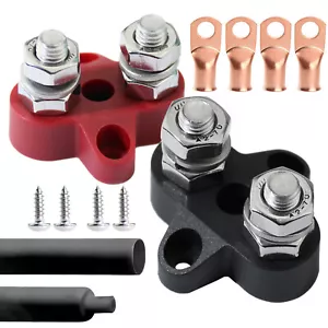 5/16" M8 Stainless Steel Dual Stud Junction Block Battery Terminal Connector Kit - Picture 1 of 8
