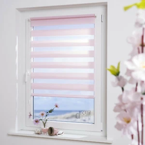 ourdeco® Doppelrollo Duo-Rollo Mini Klemmfix Rollo ohne Bohren altrosa - Bild 1 von 7