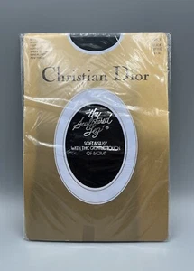 Vintage Christian Dior Sculpted Leg Black Orchid Sheer Pantyhose Lycra Size 1 - Picture 1 of 6