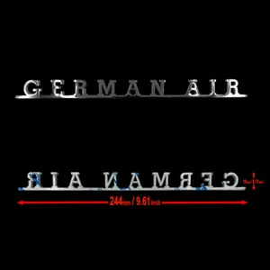 "GermanAir" Stainless Decklid Emblem Badge Fits VW Bug Bus T1 T2 Käfer - Picture 1 of 2