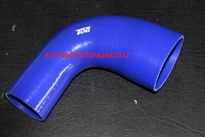 TOG 2.75-3 INCH 70-76mm 90 DEGREE SILICONE HOSE REDUCER BEND ELBOW BLUE 125MM - Picture 1 of 2