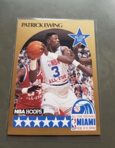 PATRICK EWING NBA CARD HOOPS 1990-91 AS # 4 NEW YORK KNICKS