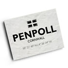 A3 PRINT - Penpoll, Cornwall - Lat/Long SX1454