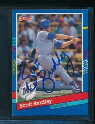 1991 Donruss #287 Scott Bradley Mariners Signed Auto autograph tough - Image 1 of 2