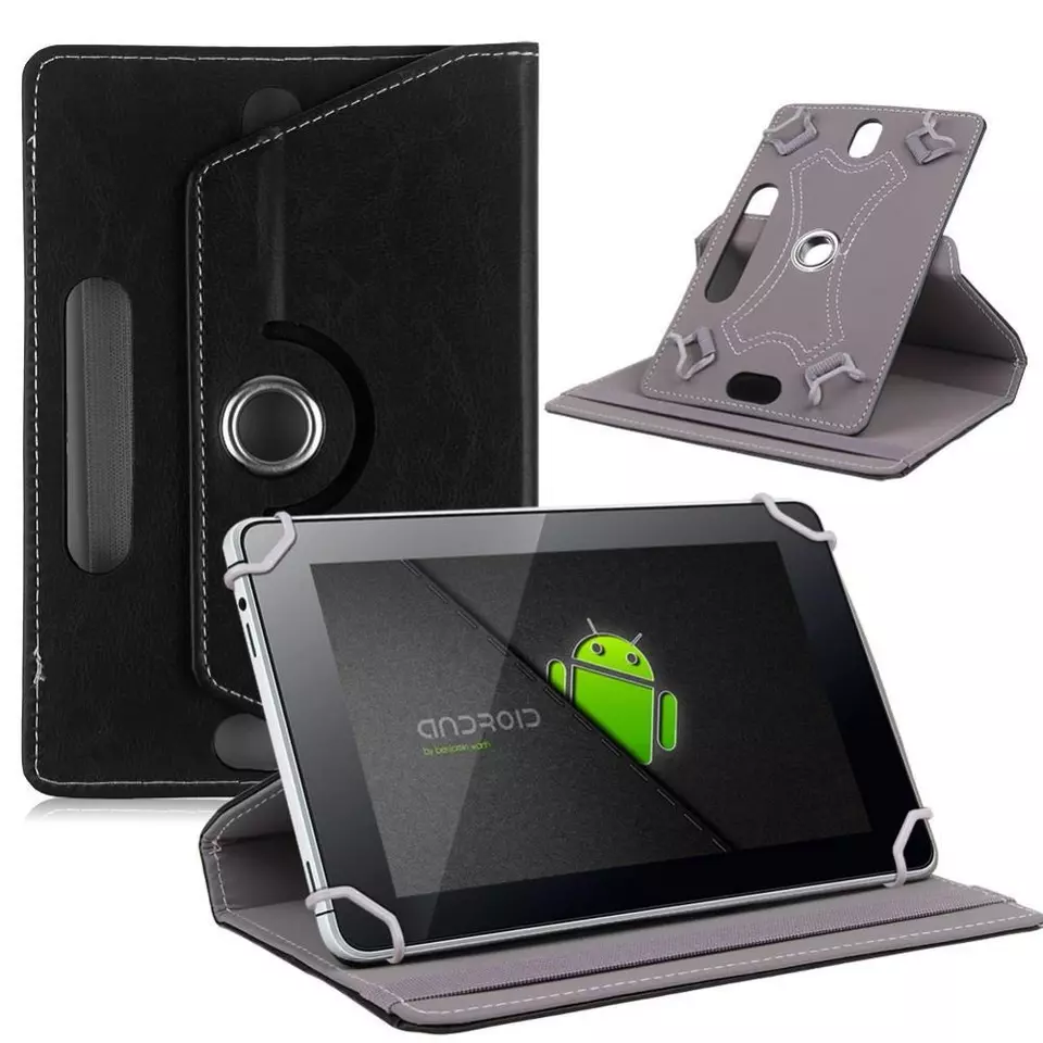 Black Folio Faux Leather Box Case Cover For Android G PAD TAB Tablet PC 7" w/PEN - Image 1 of 4