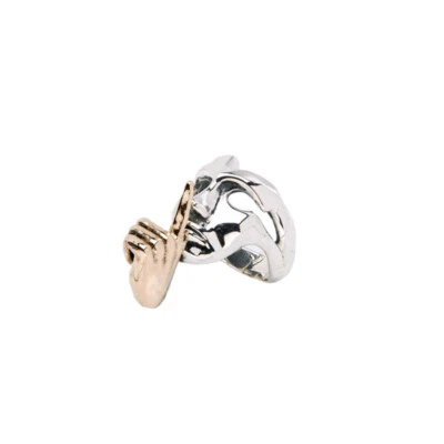 Anello Donna Nemoris Argento 925 Bronzo Rosè Misura 12 Maschera Silenzio MINI NB - Immagine 1 di 2
