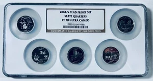 2004 S Clad Quarter 5 Coin Set NGC PF70 Ultra Cameo - Picture 1 of 2