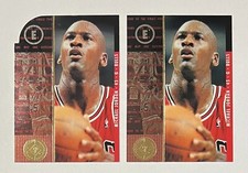 2 Michael Jordan 1995-96 UD SP Championship Series E Cards - 1 Die Cut & 1 Base