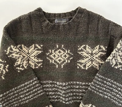 Vtg Banana Republic Wool Blend Sweater Womens Size M Snowflake Pattern Chunky - Image 1 of 4