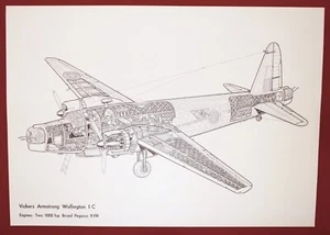 VICKERS ARMSTRONG WELLINGTON IC Cutaway Cross Section A3 Print Lyndon Jones 1980 - Picture 1 of 2