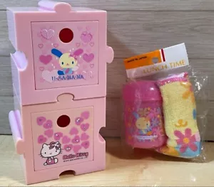 Sanrio Hello Kitty Usahana Colaboración Estuche de Almacenamiento Juego de Toallas de Mano a Granel Japón - Imagen 1 de 20