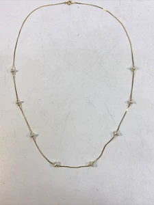 Collana Catena Serpentina Tono Oro Liquido Finte Perle Corea Vintage - Foto 1 di 13