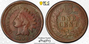 Centavo cabeza india 1898 P 5 % de descuento en el centro graduación profesional detalles en muy buen estado (daño ambiental) - Imagen 1 de 4