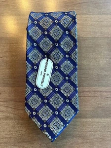 Bruno Piattelli Tie Pure Silk Hand Made In Italy New With Tags Purple Gold - Picture 1 of 4