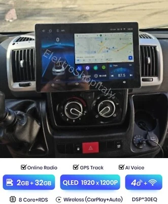 MKD Autoradio Touch Cartablet 13" Android Fiat Ducato 2007 - 2015 Carplay Navigatore