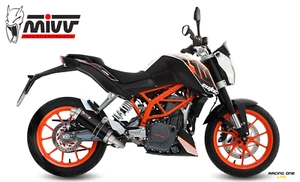 FULL EXHAUST SYSTEM MIVV WITH MUFFLER GP STEEL BLACK FOR KTM 390 DUKE 13 > 16 - Picture 1 of 2