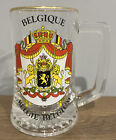 Belgian Coat Of Arms Pint Glass Mug Beer Stein Gold Rimmed Double Sided Decal