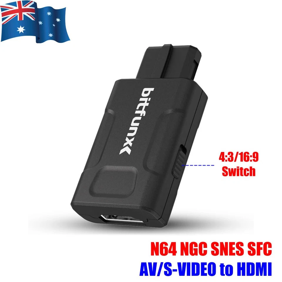 HDMI Cable Adapter Converter Composite AV to HDMI for Nintendo NGC N64 SNES SFC - Image 1 of 4