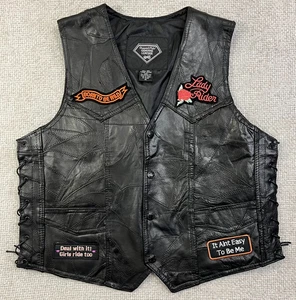 Giubbotto pelle placca diamantata moto donna medio nero toppe ricamate - Foto 1 di 13