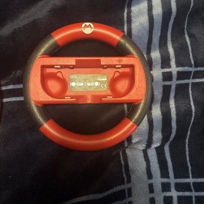 Hori Mario Kart 8 Deluxe Red Mario Steering Wheel Nintendo Switch Joy-Con - Image 1 of 4