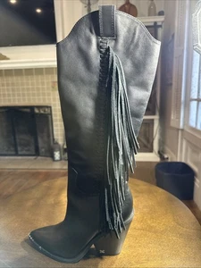 Sam Edelman Botas Vaqueras Western Flecos Cuero Negro Mujer’s Talla 7 Nuevas Sin Etiquetas Leer - Imagen 1 de 24