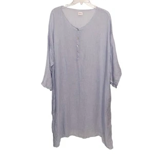 Meg By Design Dress Womens Large Linen Oversized Pockets Lagenlook Lagom Casual - Picture 1 of 14