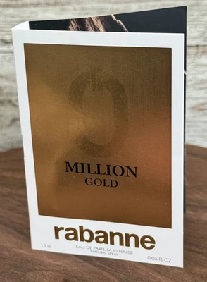 Rabanne Million Gold Eau De Parfum Spray Intenso 1,5 ml FRASCO DE MUESTRA EN TARJETA PROMOCIONAL Foto 1 de 3