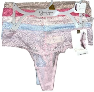 JESSICA SIMPSON 5-Pair Ultra Flirty Thong Lace Underwear Panties Nylon Size S - Picture 1 of 4