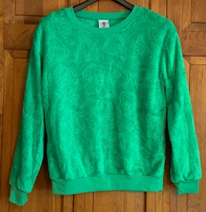 Junior's The GRINCH L/S Green Fuzzy Sweatshirt Tag Size M (7-9) - Picture 1 of 4