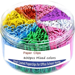 Juego de 800 piezas de clips de papel y clips de bulldog de colores mixtos para suministros de oficina y escolares - Imagen 1 de 1