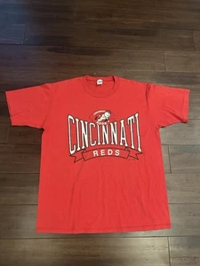 Vintage Cincinnati Reds 1990 MLB Baseball Single Stitch Shirt Size XL Made USA - Picture 1 of 7