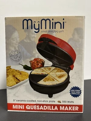 Мини Quesadilla Maker на мой мини, 5 «керамический антипригарный, защелка крышка, новый в коробке - Изображение 1 из 4