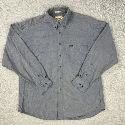 VTG Woolrich Sportsman Chamois Shirt Men Large Gray Heavyweight Made In USA - Image 1 of 4