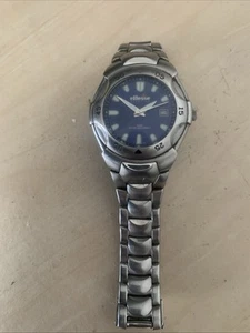 1990s Vintage Ellesse Sportivo Water-Resistant Watch .silver Glow In the Dark - Picture 1 of 2