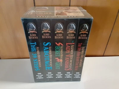 Alfred Hitchcock 5 VHS Box Set New Sealed The 39 Steps, Sabotage, Secret Agent - Image 1 of 4