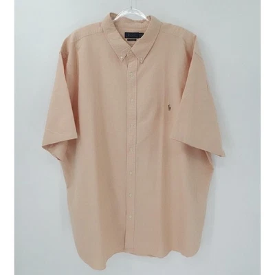 Polo Ralph Lauren Shirt Mens 4XLT Peach Untucked Fit Flesh Pony Short Sleeve - Image 1 of 4