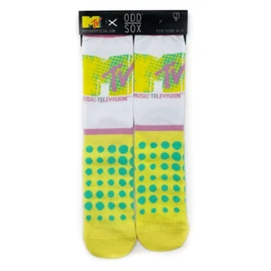 Odd Sox MTV Pop Art Crew-Socken Retro 80er 90er Herren Damen Größe 6-13 - Bild 1 von 7