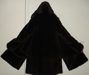 Brown Sheared Mink Fur Jacket Coat With Hood Size 4-6 MINT CONDITION Free Shippi - Picture 1 of 7