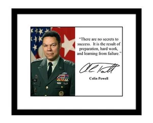 Colin Powell 8x10 Signed photo print with quote US ARMY United States General  - Picture 1 of 2