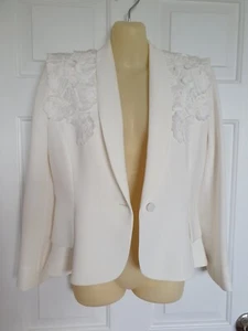 Carla Zampatti Cream Floral Blazer - Size 8 - Picture 1 of 13