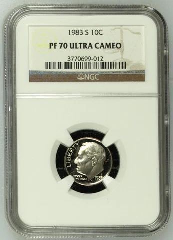 1983 S PROOF ROOSEVELT 10c, NGC Certified PF 70 ULTRA CAMEO Cover