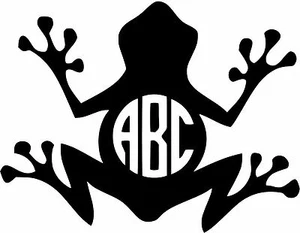Custom Frog Monogram personalized Initials vinyl decal U Pick Size & Color - Picture 1 of 2