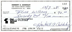 Cheque firmado Herb Adderley D.2020 (HOF) - Green Bay Packers 3x Super Bowl  - Imagen 1 de 2