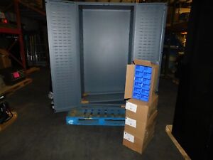 Durham Lockable Steel Storage Cabinet 4 Shelf 96 Bin 36″ W 24″ D 72″ H