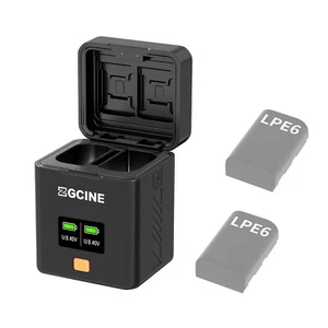 ZGCINE PS-LPE6 Dual USB-C Charger Case for Canon LPE6/E6N/E6NH/E6P Battery - Picture 1 of 9