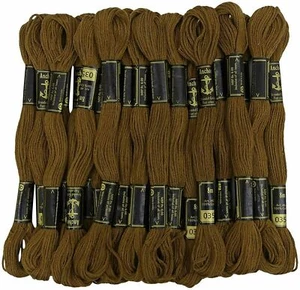 Anchor Threads Cross Stitch Stranded Cotton Thread Hand Embroidery Floss Brown - Picture 1 of 5